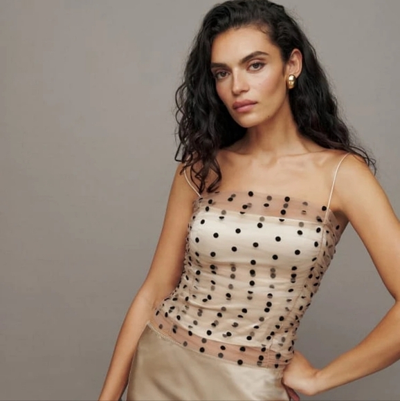 Reformation Amber Top in Champagne size 8 NWT - Picture 3 of 12